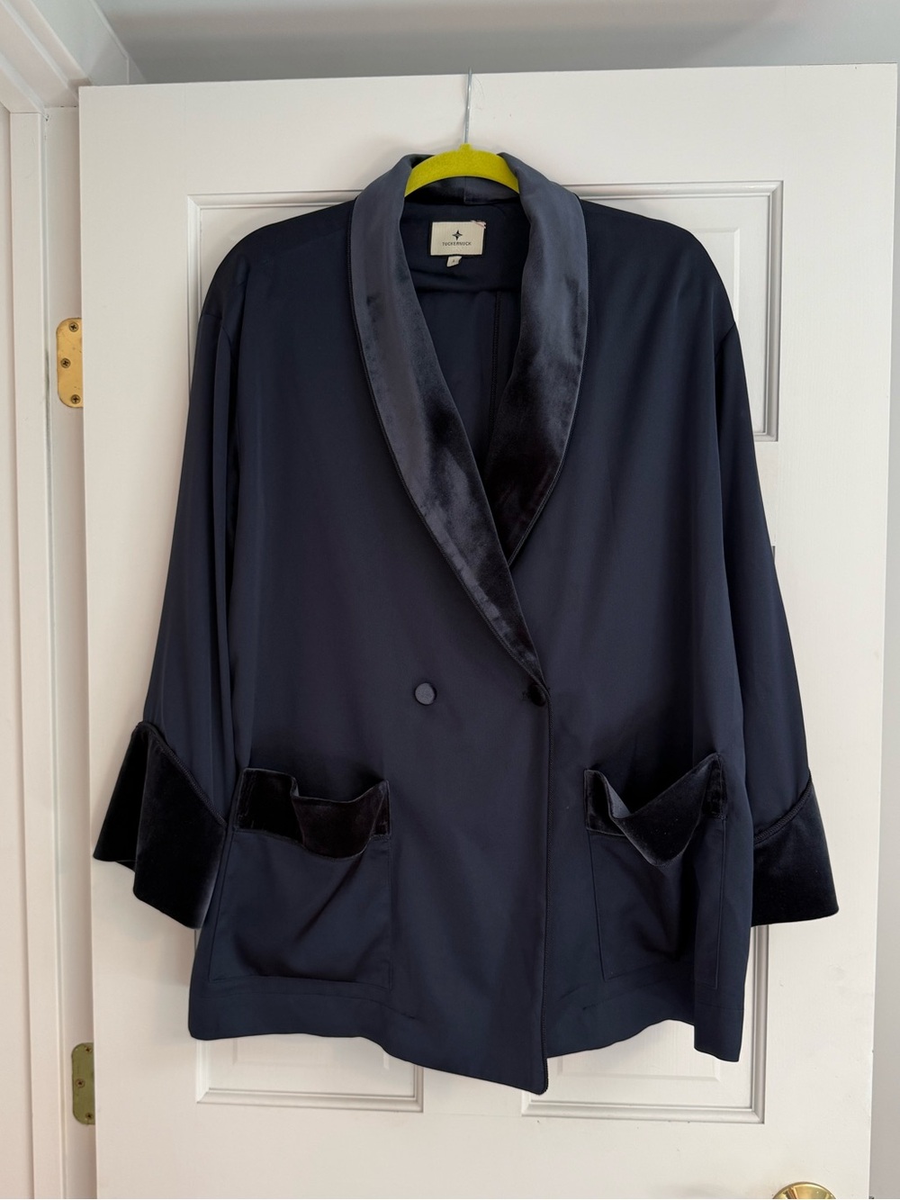 Tuckernuck Navy Satin and Velvet Trim Set